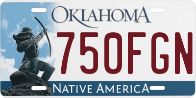 OK license plate 750FGN