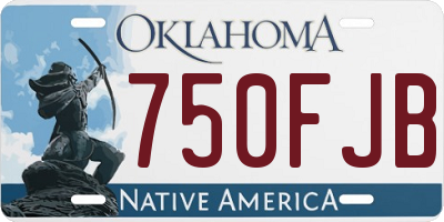 OK license plate 750FJB