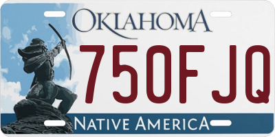 OK license plate 750FJQ