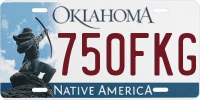 OK license plate 750FKG