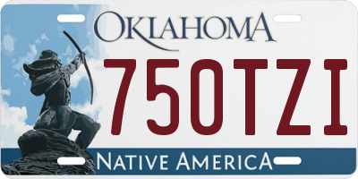 OK license plate 750TZI