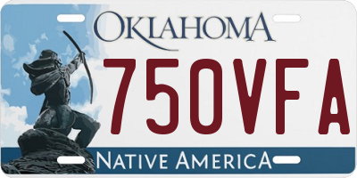 OK license plate 750VFA