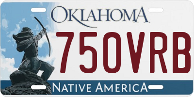 OK license plate 750VRB