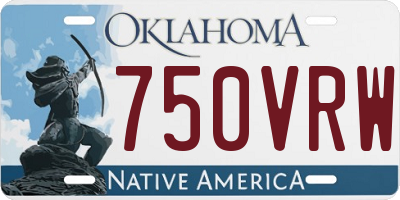 OK license plate 750VRW