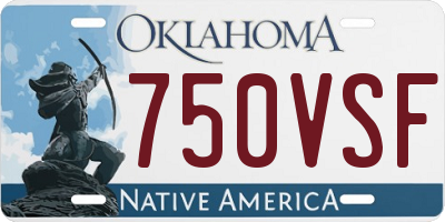 OK license plate 750VSF