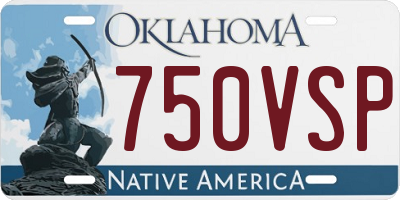 OK license plate 750VSP