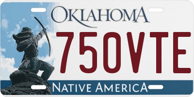 OK license plate 750VTE
