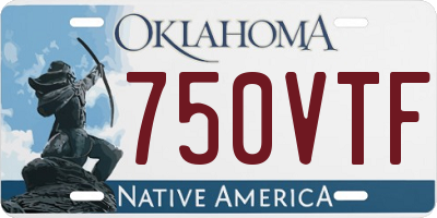 OK license plate 750VTF