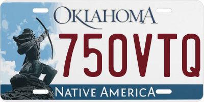 OK license plate 750VTQ