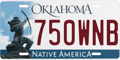 OK license plate 750WNB