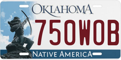 OK license plate 750WOB