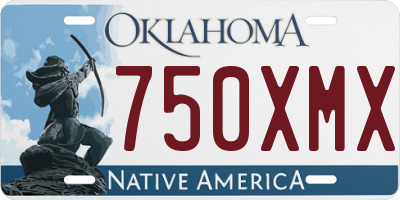 OK license plate 750XMX