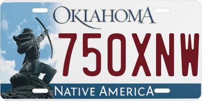 OK license plate 750XNW