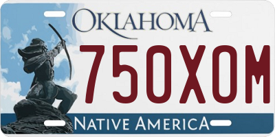 OK license plate 750XOM