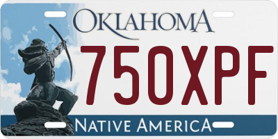 OK license plate 750XPF