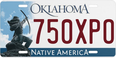 OK license plate 750XPO