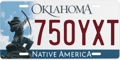OK license plate 750YXT