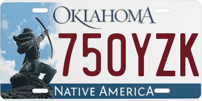 OK license plate 750YZK
