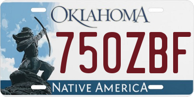OK license plate 750ZBF