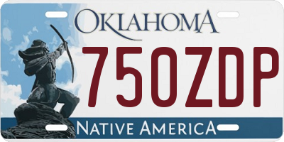 OK license plate 750ZDP