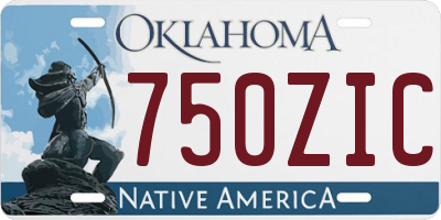 OK license plate 750ZIC