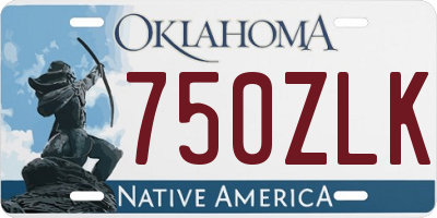 OK license plate 750ZLK