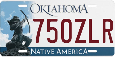 OK license plate 750ZLR