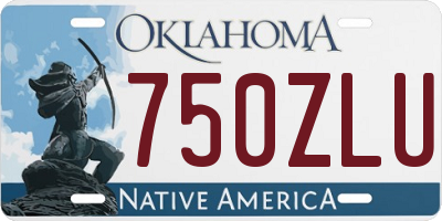 OK license plate 750ZLU
