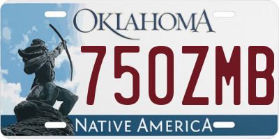 OK license plate 750ZMB