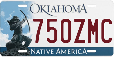 OK license plate 750ZMC