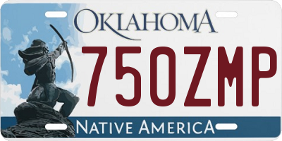 OK license plate 750ZMP