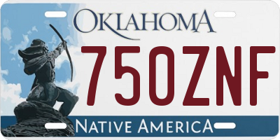 OK license plate 750ZNF
