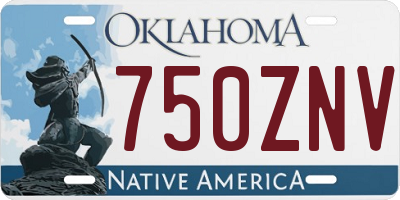 OK license plate 750ZNV