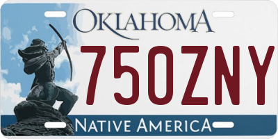 OK license plate 750ZNY