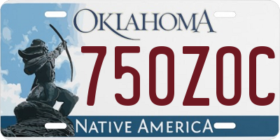 OK license plate 750ZOC