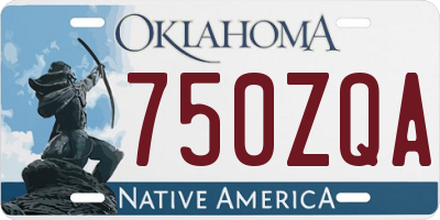 OK license plate 750ZQA