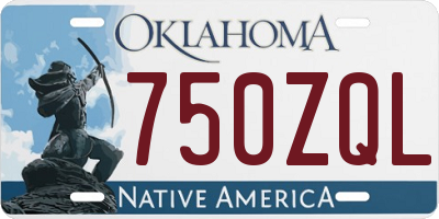 OK license plate 750ZQL