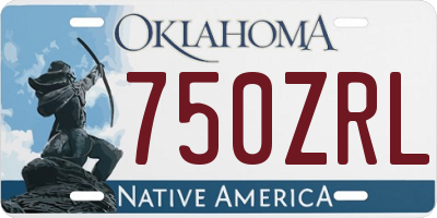 OK license plate 750ZRL