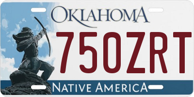 OK license plate 750ZRT