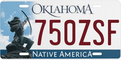 OK license plate 750ZSF