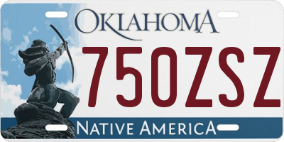 OK license plate 750ZSZ