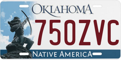 OK license plate 750ZVC