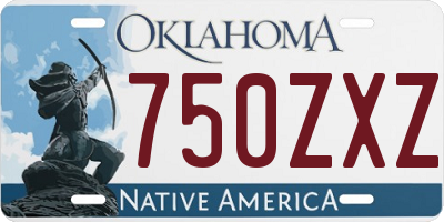 OK license plate 750ZXZ