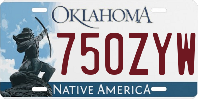 OK license plate 750ZYW