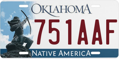 OK license plate 751AAF