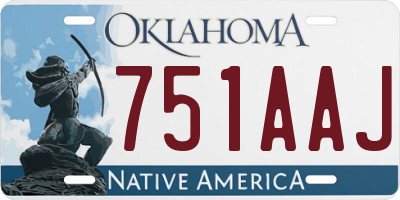 OK license plate 751AAJ