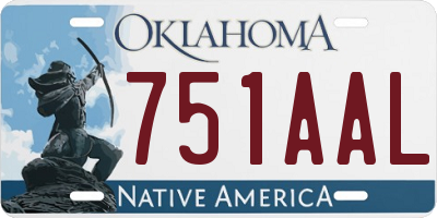 OK license plate 751AAL