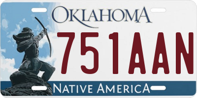 OK license plate 751AAN