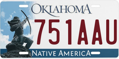 OK license plate 751AAU