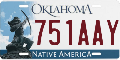 OK license plate 751AAY